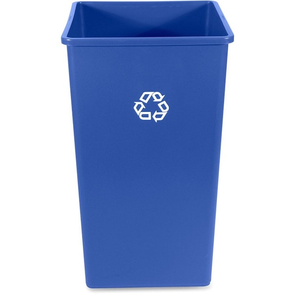 50 gal Square 50-Gallon Square Recycling Container, Blue, Resin